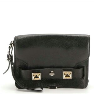 Proenza Schouler PS11 Mini Classic Clutch in Black Grained Leather